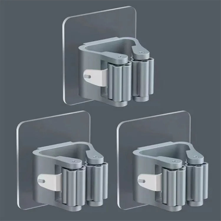 Multi-Purpose Adhesive Wall Hooks โ Mop & Broom Holder Rack| Kitchen & Bathroom Organizer No-Drill Hanging Hook for Home Accessories