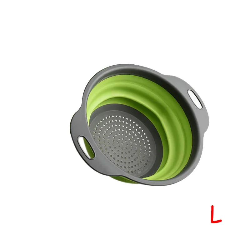 Round Folding Colander – BPA-Free Strainer for Fruits & Vegetables Space-Saving Drain Basket Dishwasher Safe