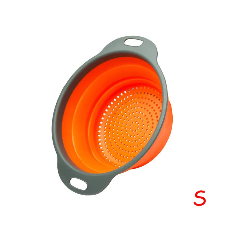 Round Folding Colander – BPA-Free Strainer for Fruits & Vegetables Space-Saving Drain Basket Dishwasher Safe