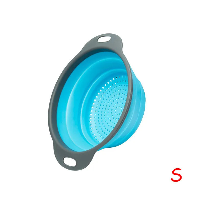 Round Folding Colander – BPA-Free Strainer for Fruits & Vegetables Space-Saving Drain Basket Dishwasher Safe