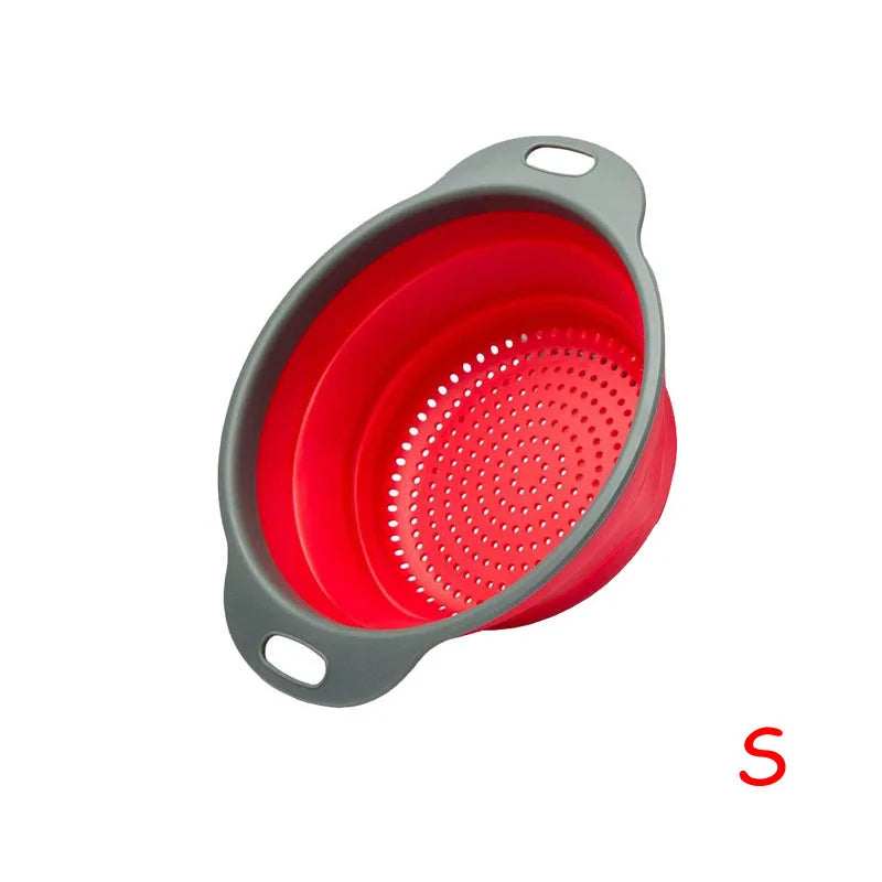 Round Folding Colander – BPA-Free Strainer for Fruits & Vegetables Space-Saving Drain Basket Dishwasher Safe
