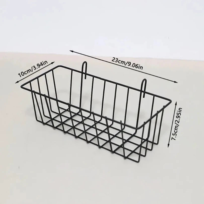 Multifunctional Wall-Mount Grid Panel Basket DIY Hanging Rack for Kitchen, Bathroom & Home Decor| Art & Storage Display Organizer
