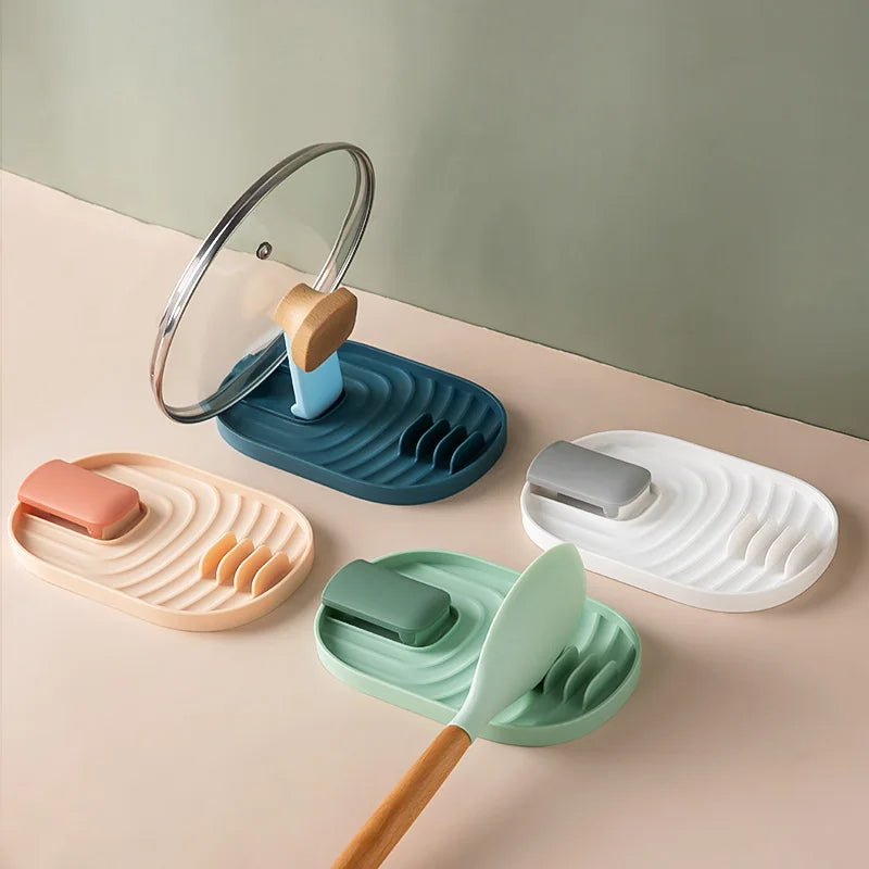 Plastic Spoon Holder – Heat-Resistant Utensil Rest for Kitchen Cooking Tools Non-Slip Storage Shelf for Spoons & Utensils