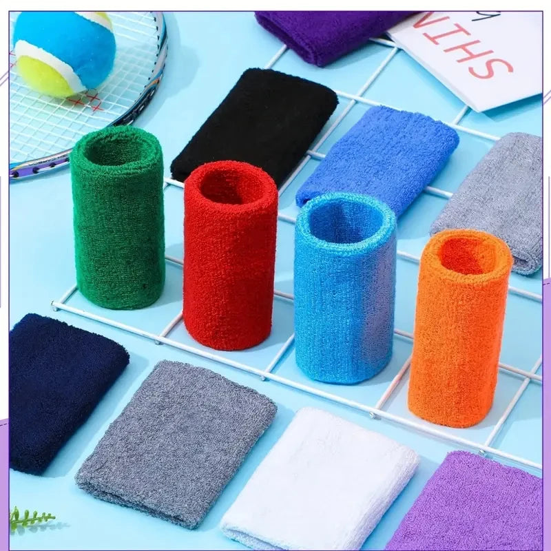8×10CM Sports Wristbands Sweat Absorbing Towel Wrist Guards for Tennis, Basketball, Padel, Fitness & More