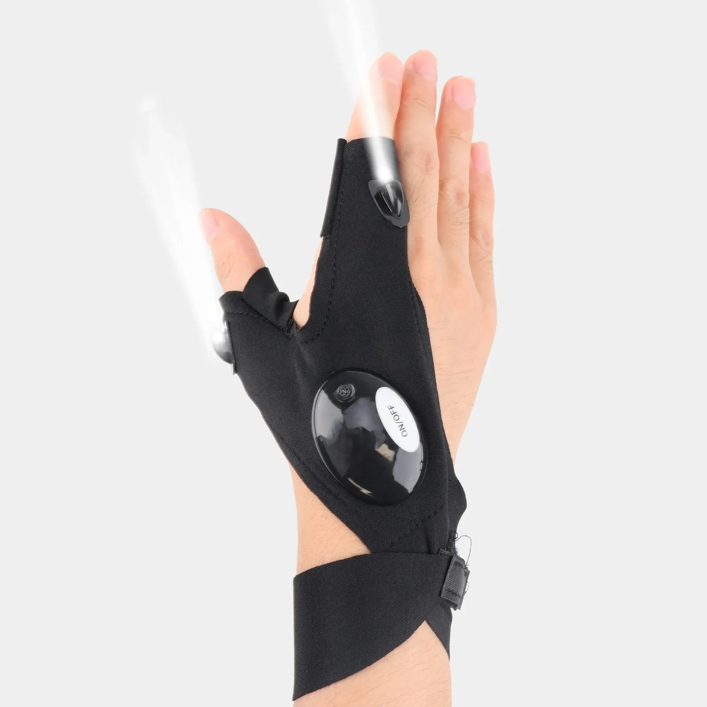 LED Flashlight Half-Finger Gloves Waterproof, Fingerless Light Gloves for Night Fishing, Cycling, Running & Outdoor Use (Unisex)