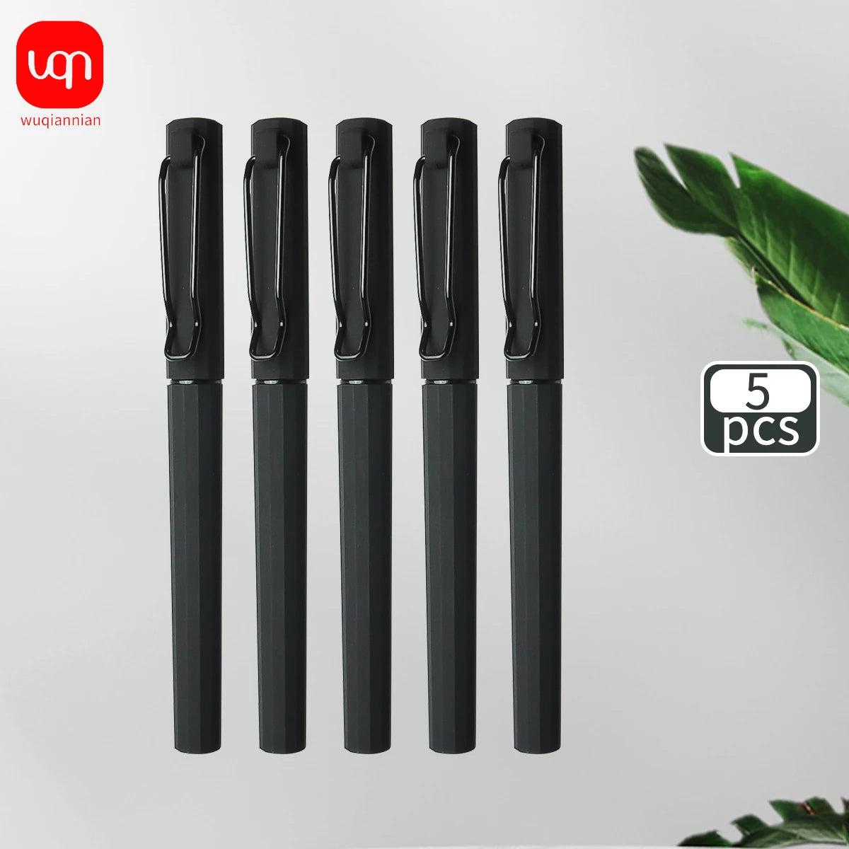 2/5 PC Simple Black Neutral Pens Smooth Grip Comfortable Writing Pens for Exams & Office Supplies