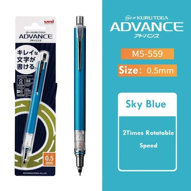 UNI Kuru Toga 0.5mm Mechanical Pencil Auto-Rotating Japanese Drawing Pencil (M5-559)