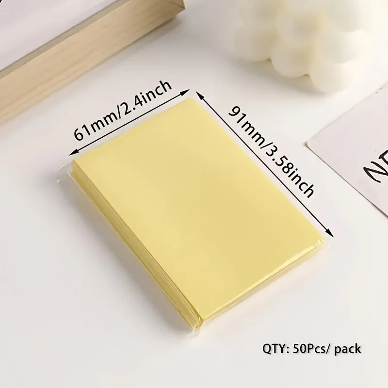 50pcs Laser Heart-Shaped Card Protectors Sparkling Sleeves for ID, School Passes, Photos & Gaming Cards