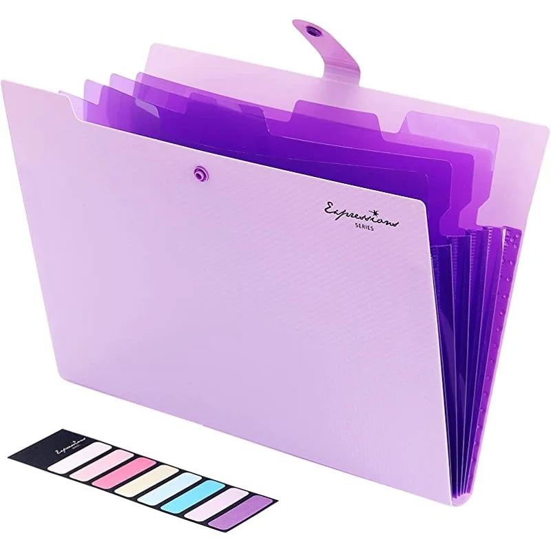 A4 Expanding File Folder 5 Pocket Document Organizer for School & Office Supplies
