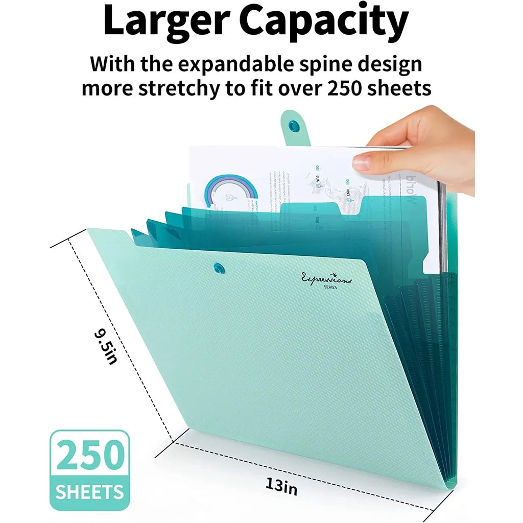 A4 Expanding File Folder 5 Pocket Document Organizer for School & Office Supplies