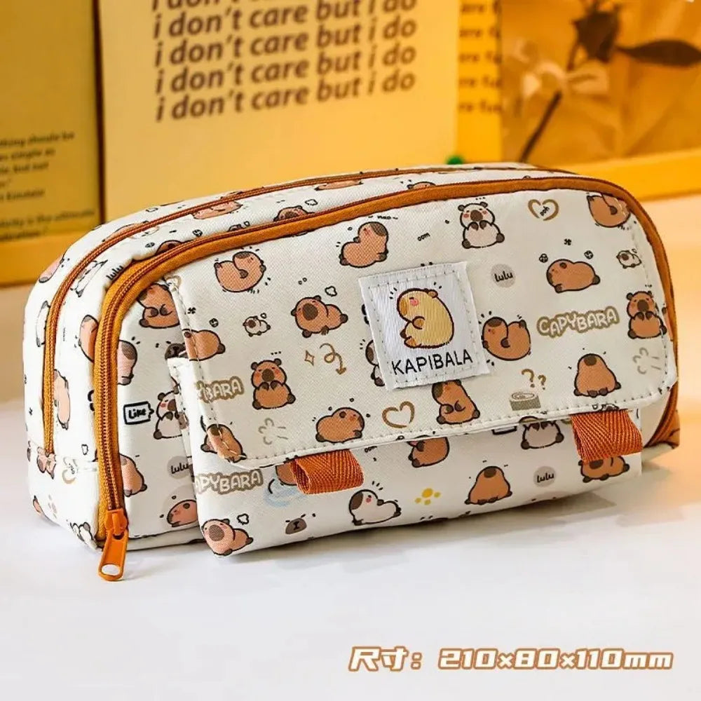 Large Round Pencil Case Stationery Storage Organizer Bag for Students & School Supplies
