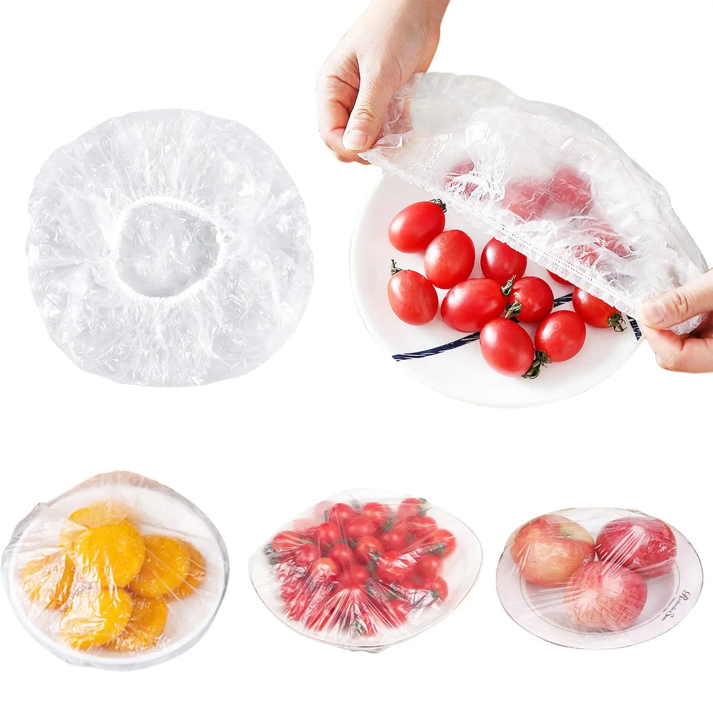 100/500PCS Disposable Food Storage Covers Elastic Fresh-Keeping Bags for Bowls, Fruits & Kitchen Use