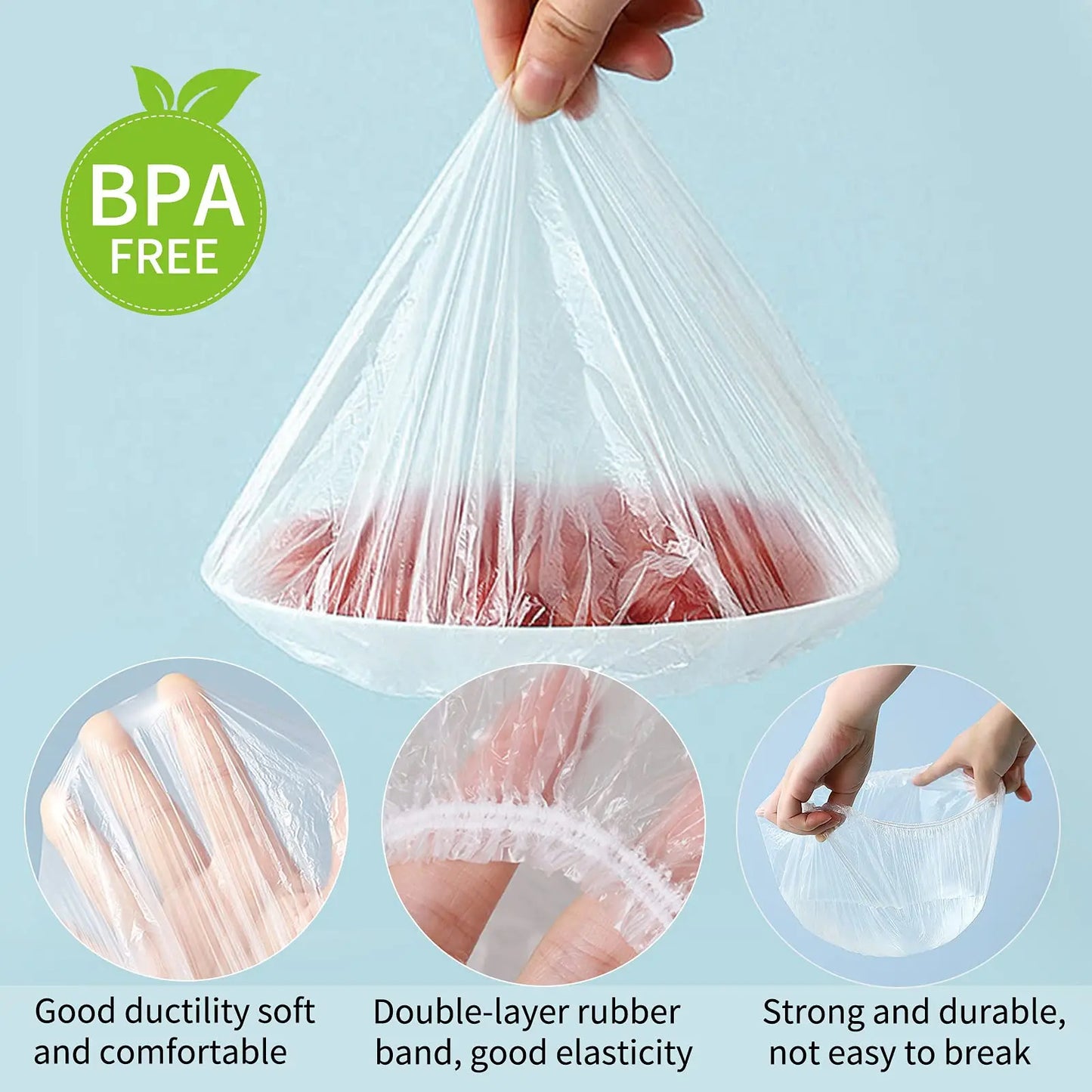 100/500PCS Disposable Food Storage Covers Elastic Fresh-Keeping Bags for Bowls, Fruits & Kitchen Use