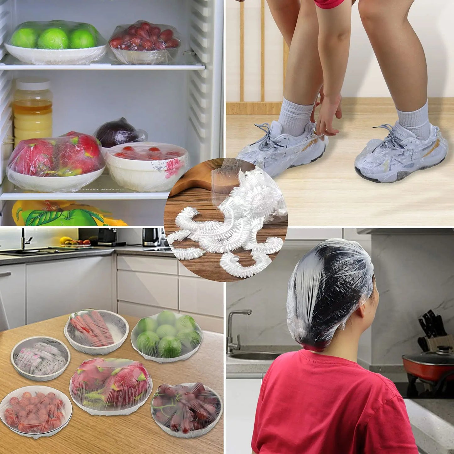 100/500PCS Disposable Food Storage Covers Elastic Fresh-Keeping Bags for Bowls, Fruits & Kitchen Use