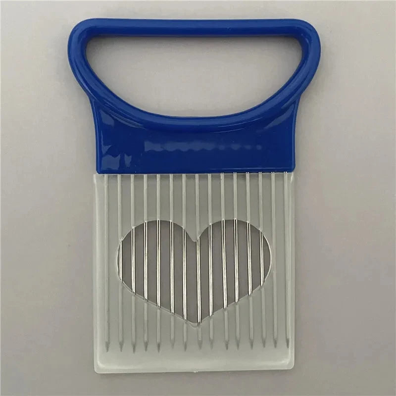 Stainless Steel Onion Holder & Slicer Guide Vegetable Cutting Aid Fork for Tomatoes, Onions & More