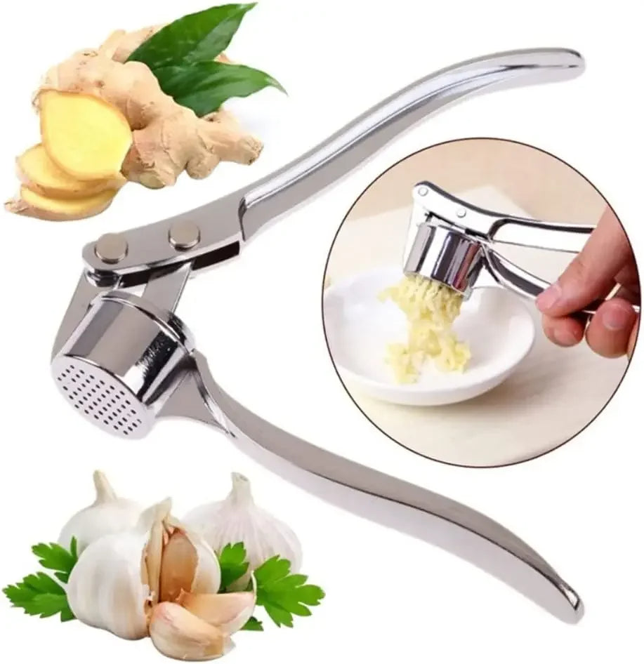 Stainless Steel Garlic Press & Ginger Juicer Manual Crusher & Grinder Tool for Kitchen
