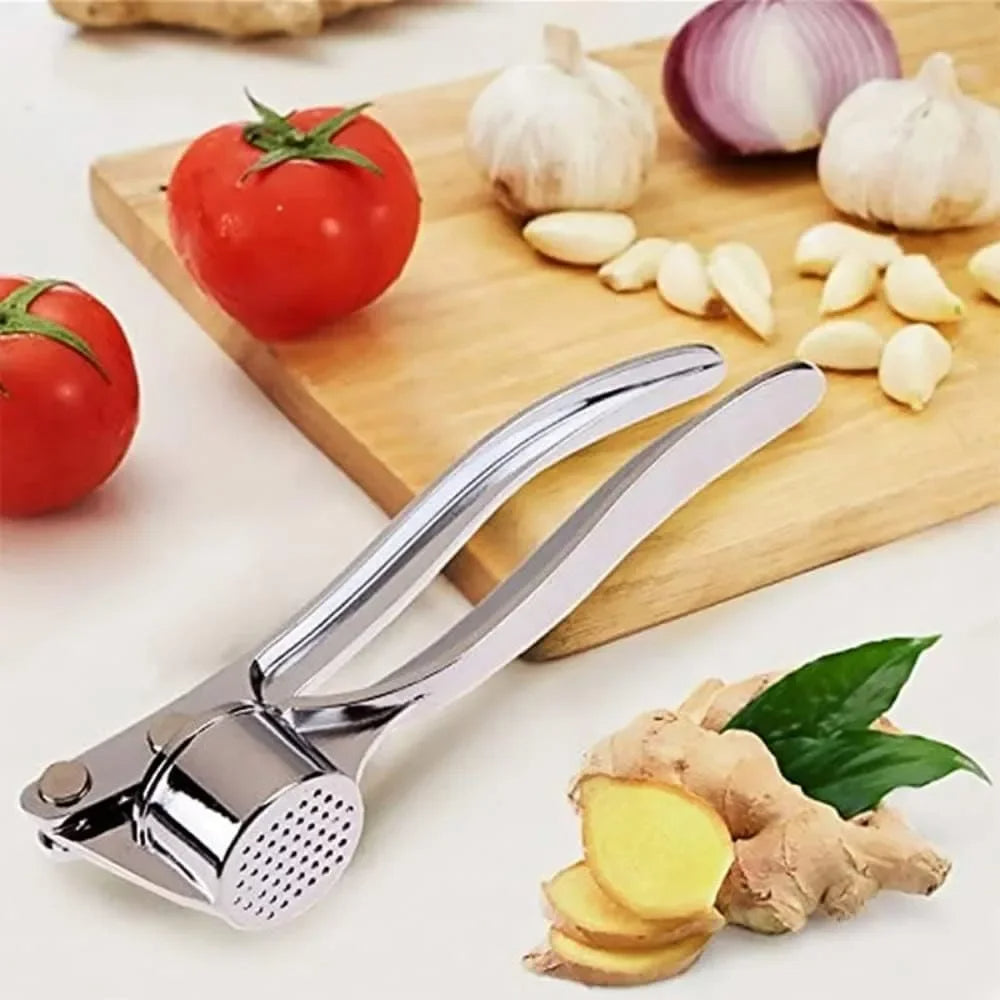 Stainless Steel Garlic Press & Ginger Juicer Manual Crusher & Grinder Tool for Kitchen