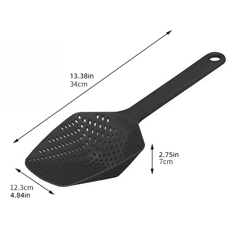 Large Strainer Spoon with Funnel Fried Food & Vegetable Water Filter Portable Kitchen Cooking Tool