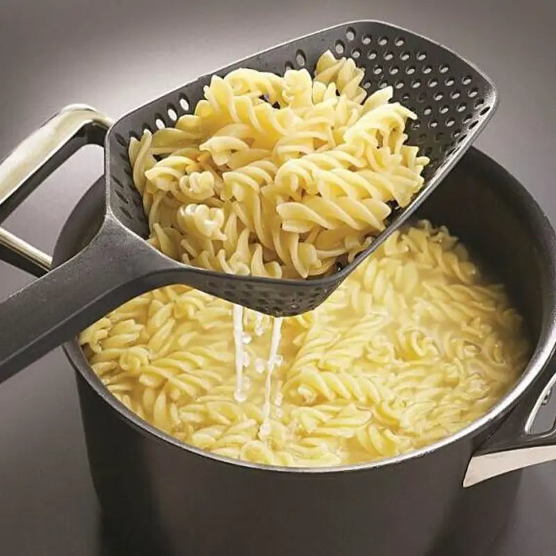 Large Strainer Spoon with Funnel Fried Food & Vegetable Water Filter Portable Kitchen Cooking Tool
