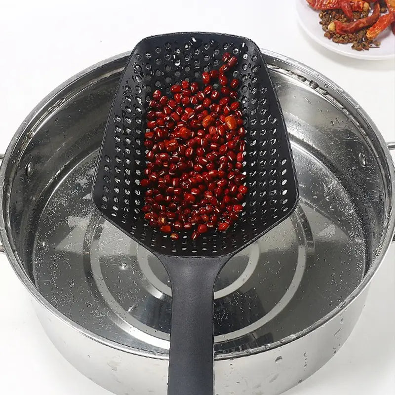 Large Strainer Spoon with Funnel Fried Food & Vegetable Water Filter Portable Kitchen Cooking Tool