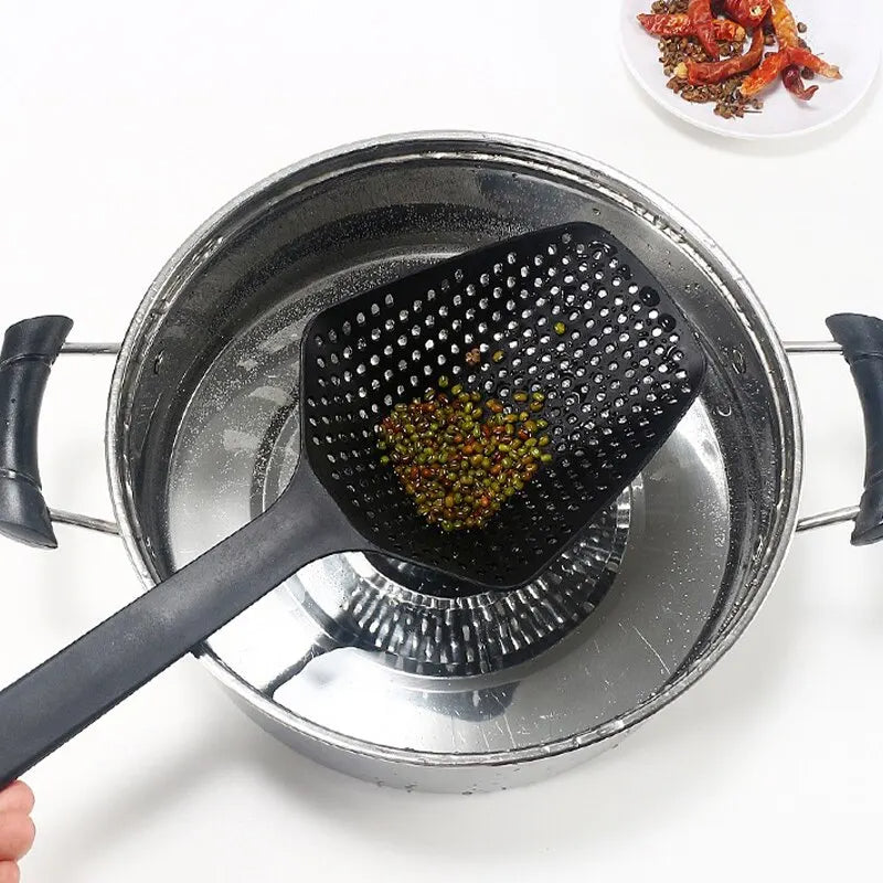Large Strainer Spoon with Funnel Fried Food & Vegetable Water Filter Portable Kitchen Cooking Tool