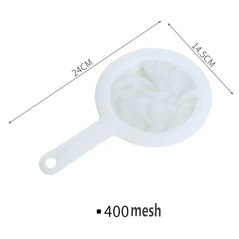 Reusable Nylon Ultra-Fine Filter Mesh Strainer 100/200/400 Mesh for Soy Milk, Juice, Coffee & Food