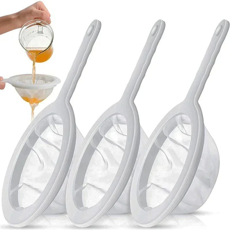 Reusable Nylon Ultra-Fine Filter Mesh Strainer 100/200/400 Mesh for Soy Milk, Juice, Coffee & Food