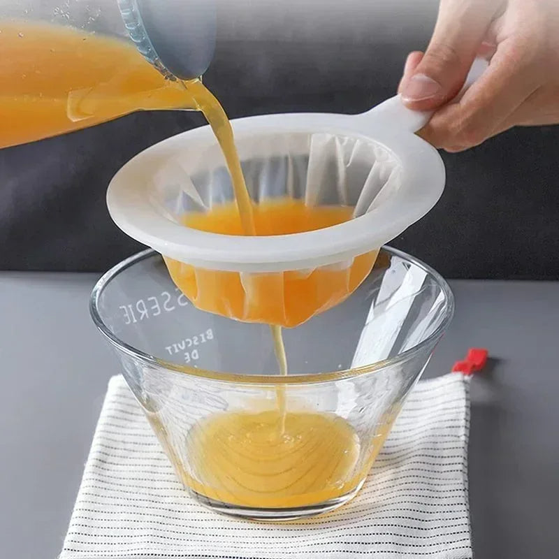 Reusable Nylon Ultra-Fine Filter Mesh Strainer 100/200/400 Mesh for Soy Milk, Juice, Coffee & Food