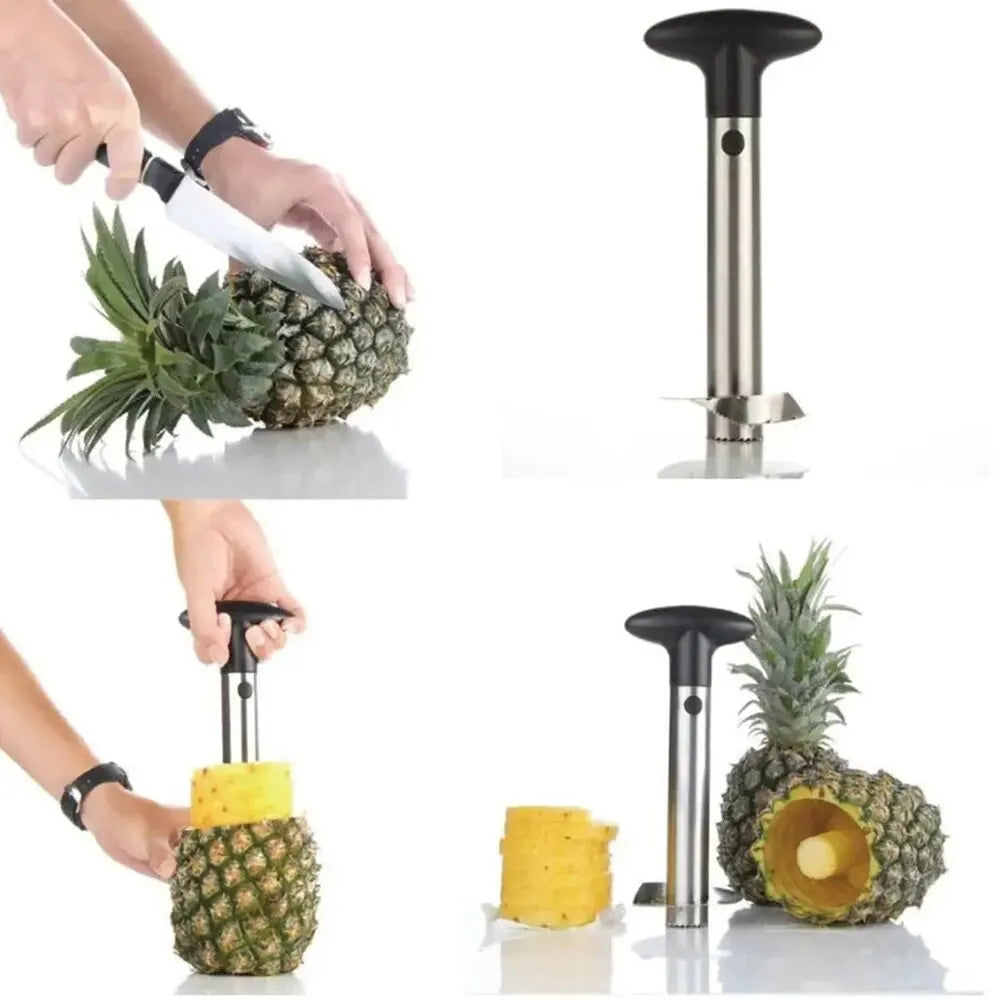 1PCS Stainless Steel Pineapple Peeler, Corer & Slicer Easy Fruit Cutter Kitchen Gadget