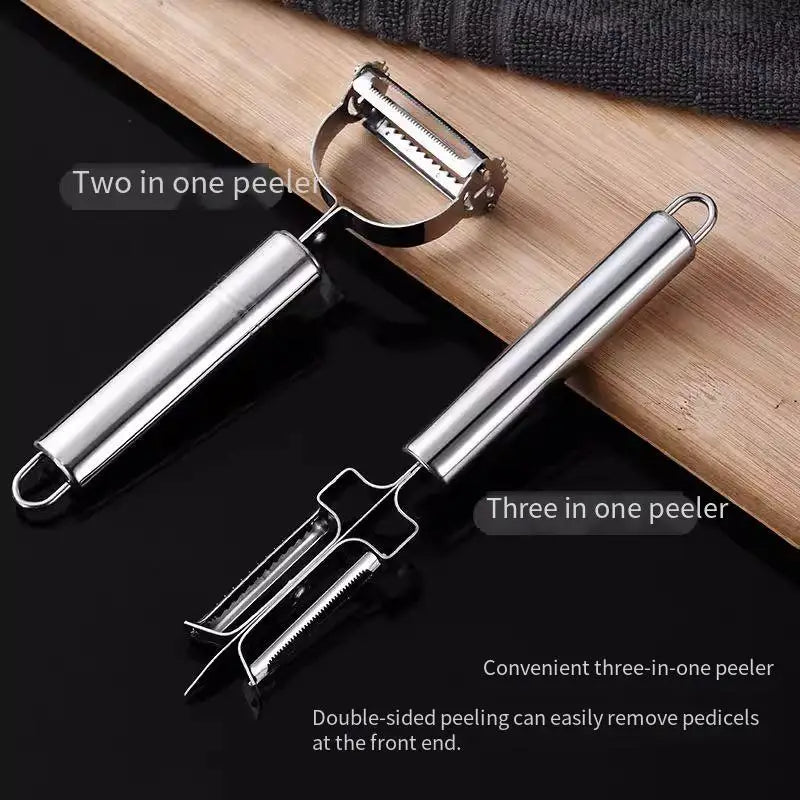 Multi-Functional Stainless Steel Fruit & Vegetable Peeler Single-Head Two-in-One Kitchen Knife