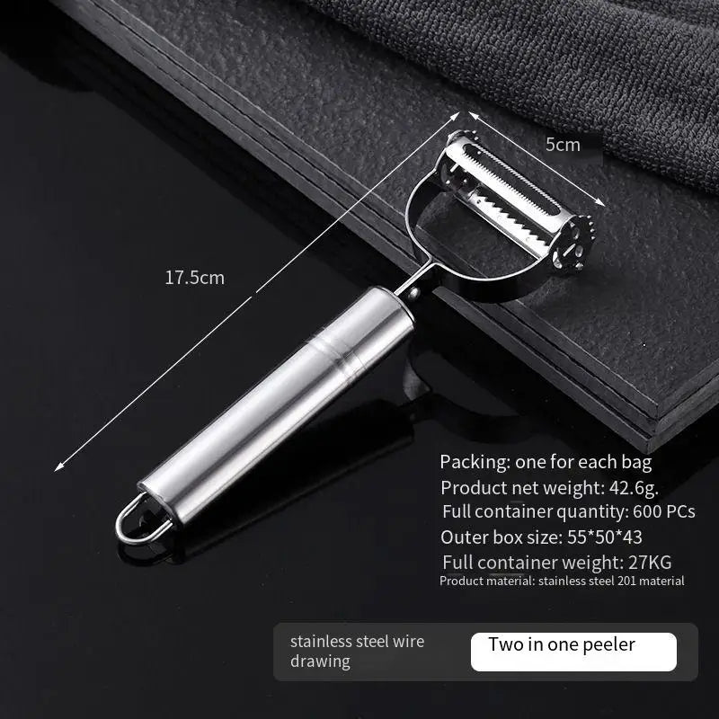 Multi-Functional Stainless Steel Fruit & Vegetable Peeler Single-Head Two-in-One Kitchen Knife