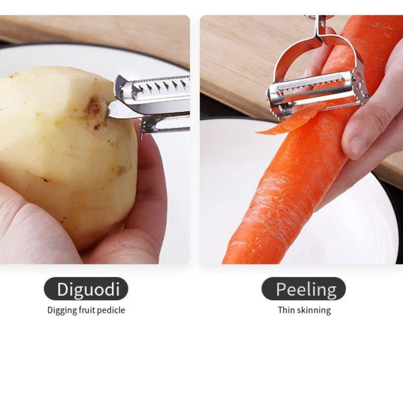 Multi-Functional Stainless Steel Fruit & Vegetable Peeler Single-Head Two-in-One Kitchen Knife