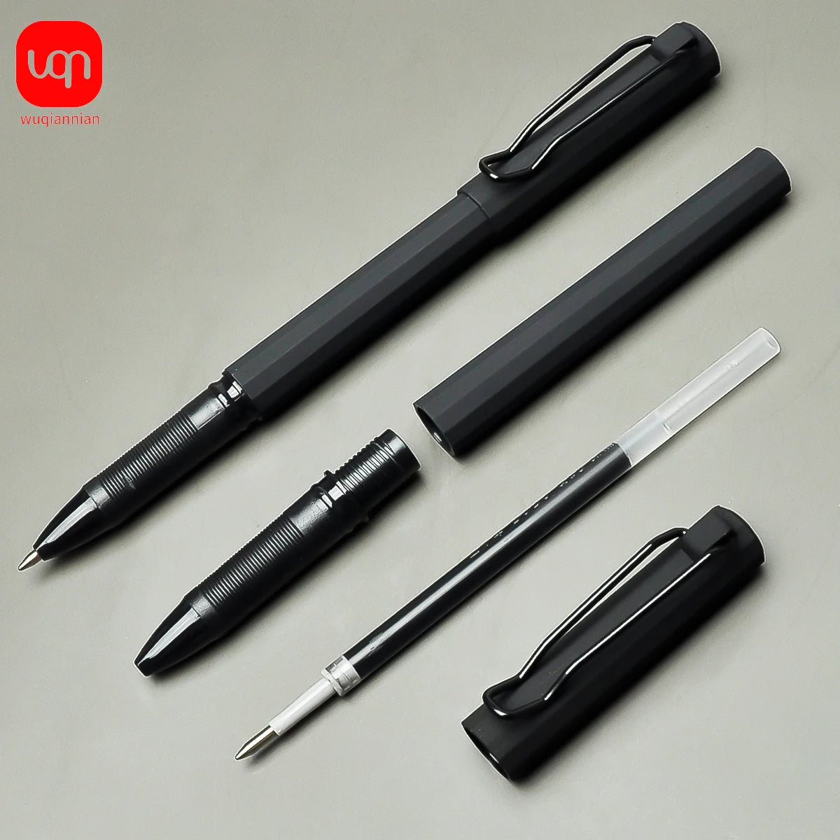 2/5-Pack Simple Black Gel Pens Smooth Writing, Comfortable Grip, Neutral Ink, Ideal for Exams & Office Use