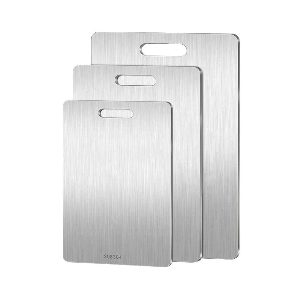 316 Stainless Steel Double Sided Thickened Cutting & Kneading Board Durable Kitchen Panel for Chopping and Dough Preparation