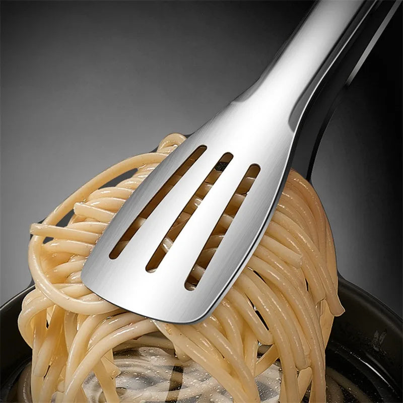 7"/12" Stainless Steel BBQ Tongs Non-Slip Silicone Handle Food Clip for Meat, Salad, Bread & Baking