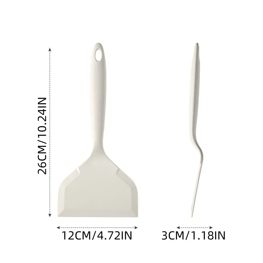 1PC Silicone Heat-Resistant Spatula Non-Stick Food Grade Cooking Scoop for Pancakes, Fish, Steak & Baking