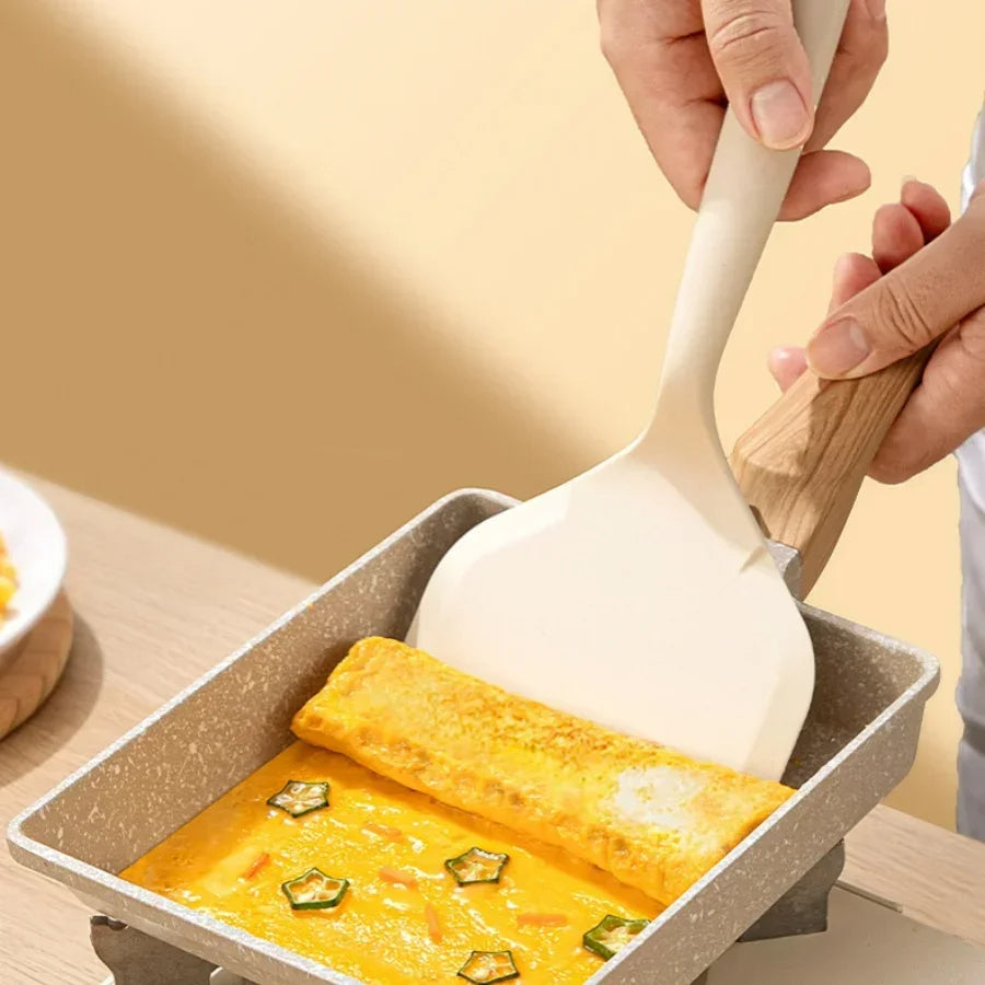 1PC Silicone Heat-Resistant Spatula Non-Stick Food Grade Cooking Scoop for Pancakes, Fish, Steak & Baking