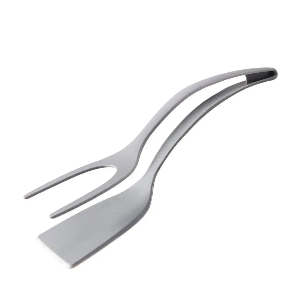 2-in-1 Steak Frying Spatula & Tongs Versatile Food Tongs for Eggs, Toast, and More