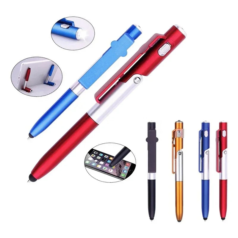 4-in-1 Multifunction Ballpoint Pen LED Light, Foldable Phone Holder, Night Writing Tool for School & Office