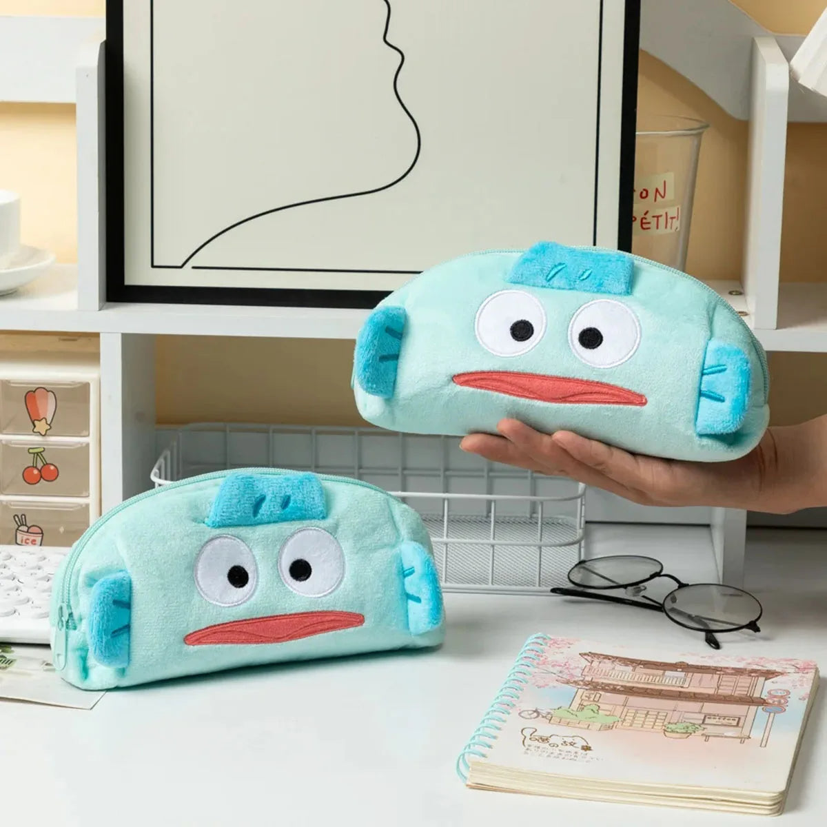 Cartoon Cute Plush Pencil Case Large Capacity Storage for School & Office Supplies