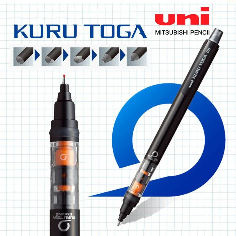 UNI Kuru Toga M5-452 Mechanical Pencil 0.5mm Low Center of Gravity, Automatic Rotation Drawing & School Supplies
