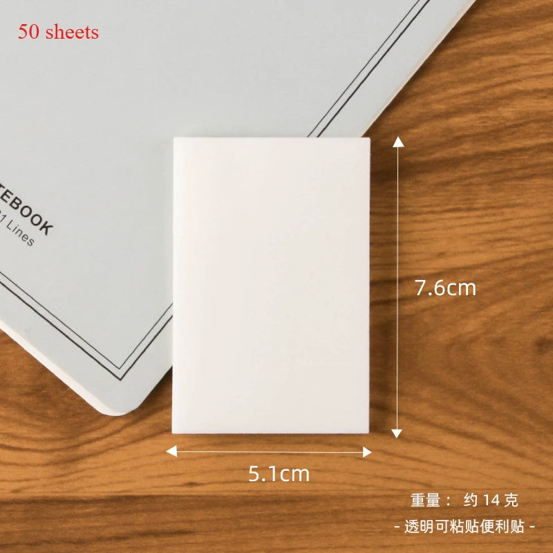 Waterproof PET Transparent Sticky Notes Creative Korean Ins Style Memo Pads for Study & Office Supplies