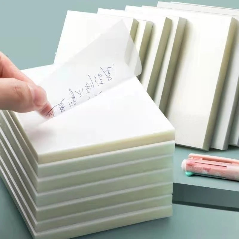 Waterproof PET Transparent Sticky Notes Creative Korean Ins Style Memo Pads for Study & Office Supplies