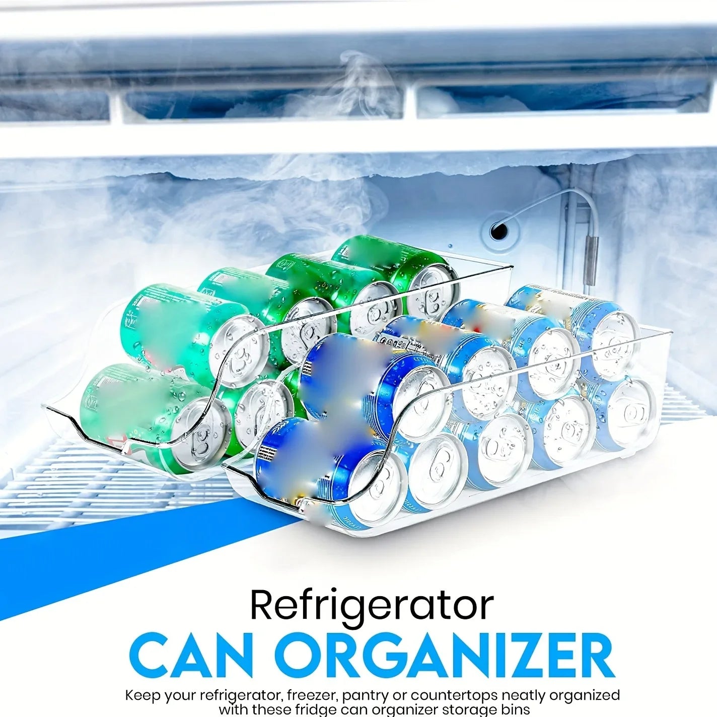 1-Piece Kitchen Can Storage Organizer Soda & Storage Can Dispenser Refrigerator & Freezer Can Holder Kitchen Accessories