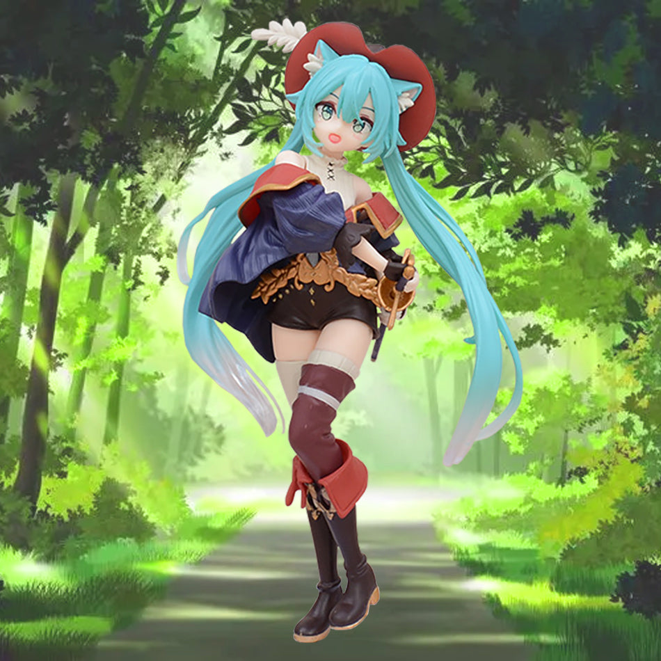 Hatsune Miku Fairy Tale Wonderland Figure Puss in Boots Anime Collectible Model Toy Gift