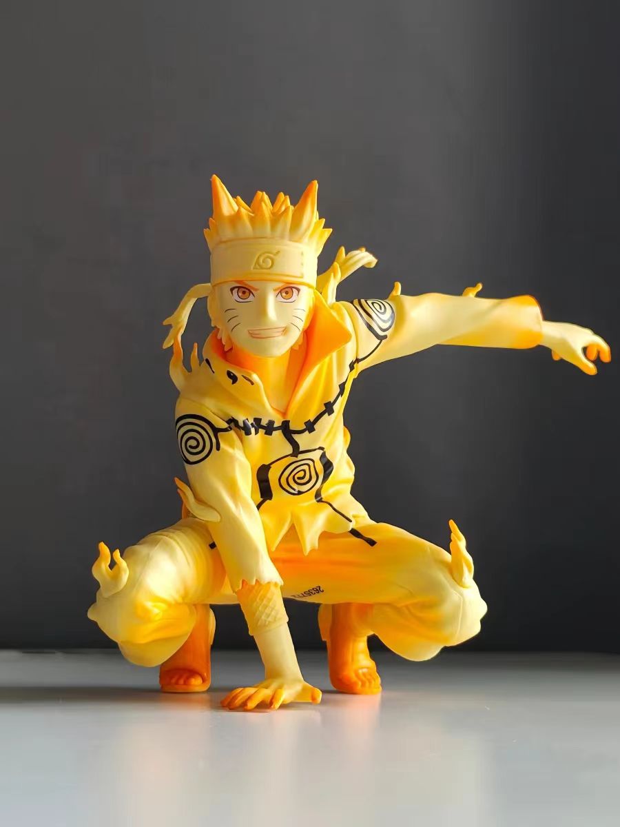 Naruto Uzumaki Six Paths Chakra Mode Gold PVC Figure  10cm Anime Battle Statue Collectible Toy