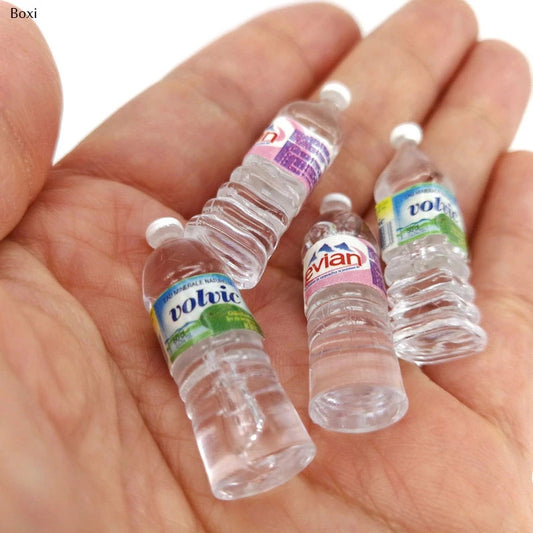 "1:12 Mini Simulation Mineral Water Bottles – Resin Dollhouse Accessories & Kids’ Toy Decor"
