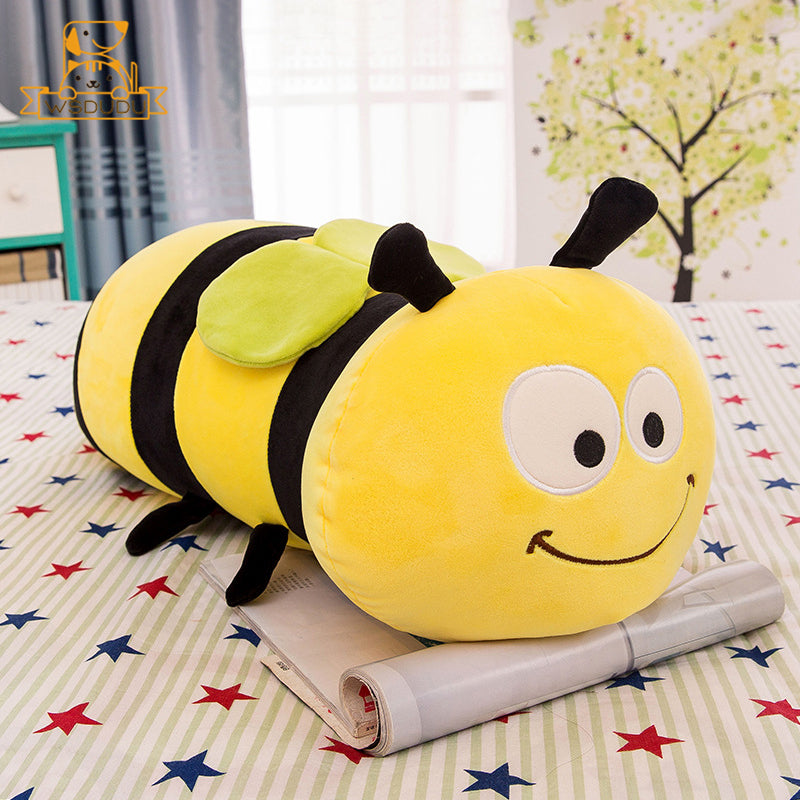 Adorable Giant Bee Plush Pillow  Soft Hugging Sleep Companion for Kids & Girls