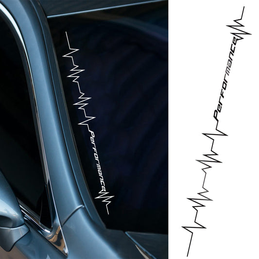 Reflective Heartbeat Line Car Sticker Vinyl Windshield, Bumper & Hood Decal