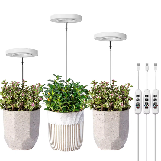 GrowGlow LED Full Spectrum Grow Lamp with Adjustable Height & Timer – Perfect for Indoor Solar Plants